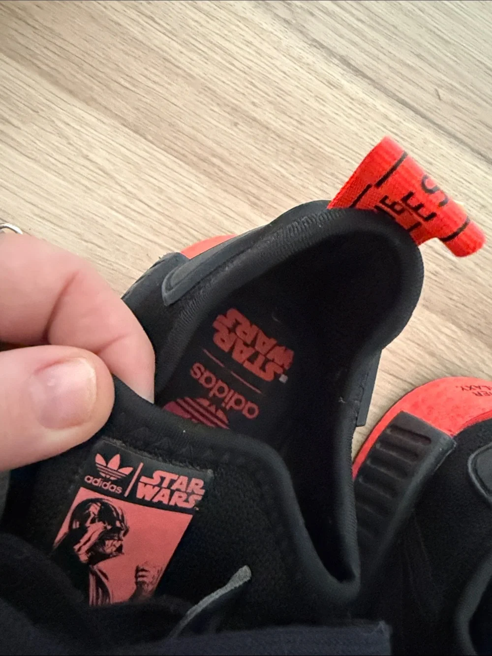Adidas Star Wars Unisex Black Sneakers with Red Stripe